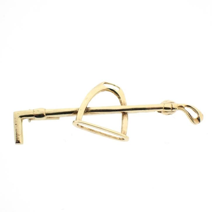 Gouden polo sport broche., Handtassen en Accessoires, Broches, Overige kleuren, Gebruikt, Goud, Ophalen of Verzenden