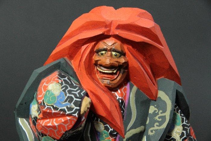 Wooden Noh Doll “Shakukyo” by Yoshinaga Hashimoto () –, Antiek en Kunst, Antiek | Overige Antiek