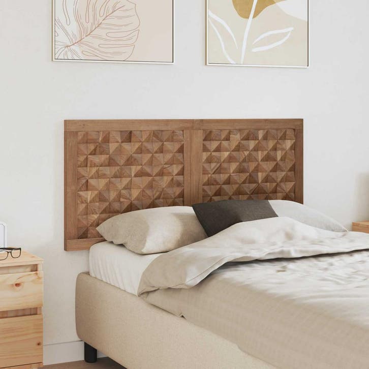vidaXL Hoofdbord Wandgemonteerd Naturel 120 cm Massief, Maison & Meubles, Chambre à coucher | Lits, Envoi