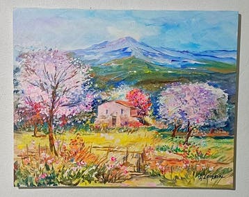 Alfredo Grimaldi (1950) - Primavera ai piedi dellEtna, Antiek en Kunst