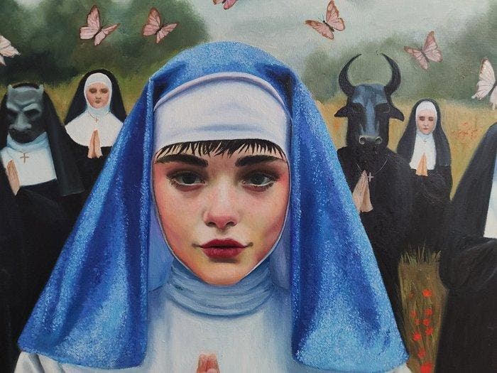 laura Muolo - Salva la preghiera... Prega per noi, Antiquités & Art, Art | Peinture | Moderne