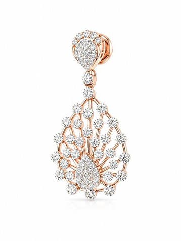 Oorbellen - 14 karaat Roségoud - 0.67ct. tw. Diamant, Nieuw
