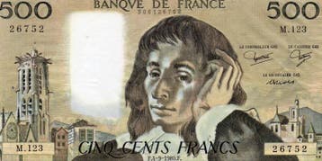 France Frankreich Pick 156 500 Francs Pascal 04/09/1980 M..., Verzenden, België