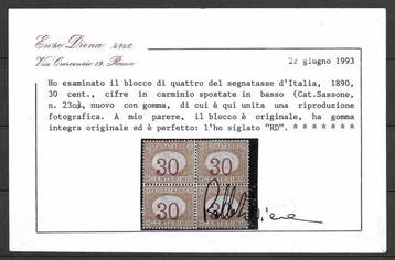Koninkrijk Italië 1890 - Segnatasse 30c. oranje en karmijn;