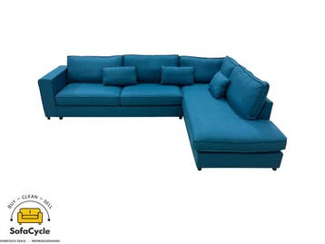 Hoekzetel blauw in stof, hoek R – overstock, Verzenden, Nieuw