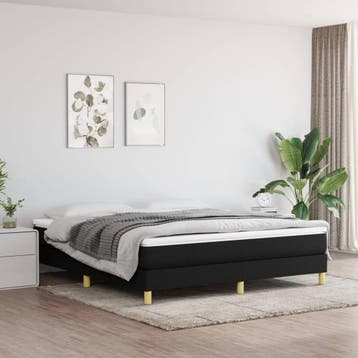 vidaXL Boxspring bed stof zwart 180x200 cm, Verzenden