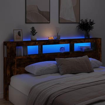 vidaXL Hoofdeinde met LED 220x18,5x103,5 cm bewerkt hout, Verzenden, Nieuw