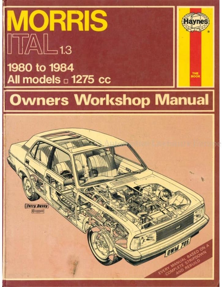 1980 -1984 MORRIS ITAL 1.3 VRAAGBAAK ENGELS, Auto diversen, Handleidingen en Instructieboekjes