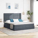 vidaXL Bed met LED-stripverlichting Donkergrijs 200 x 200 cm, Verzenden, Nieuw