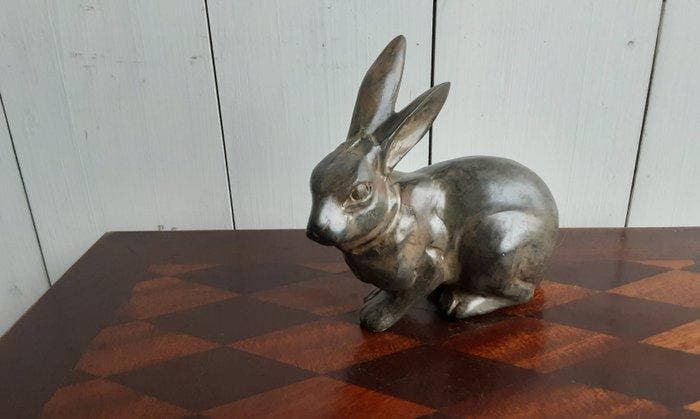 P. Chenet - Beeld, Konijn - 13 cm - Brons, Antiquités & Art, Curiosités & Brocante