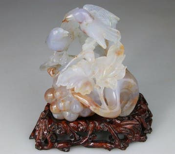 Rare Sculpture - Statuette - Oiseaux - Sculpture Grappe -