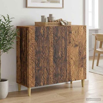 vidaXL Dressoir Oud hout 89 x 34,5 x 80 cm Bewerkt hout, Huis en Inrichting, Verzenden, Nieuw