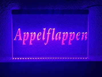 Appelflappen appel flappen neon bord lamp LED verlichting re, Huis en Inrichting, Verzenden, Nieuw