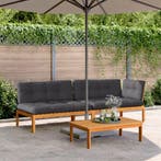 vidaXL 3-delige Loungeset pallet met kussens massief, Verzenden, Nieuw