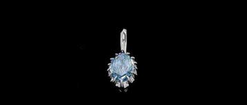 Oorbellen - 14 karaat Witgoud - 3.93ct. tw. Blauw Diamant