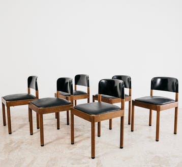 Piarotto - Chaise (6) - Bois, Cuir, Plastique