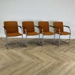 complete set van 4 stuks Lande vergaderstoelen, donker, Huis en Inrichting, Stoelen, Gebruikt