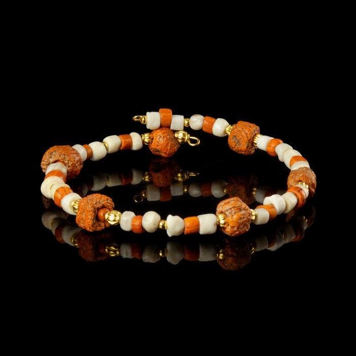 Oud-Romeins, Keizerrijk Armband met Romeinse glazen kralen, Antiquités & Art, Antiquités | Autres Antiquités