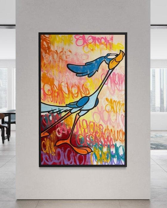 Gunnar Zyl - Roadrunner XXL, Antiquités & Art, Art | Peinture | Moderne