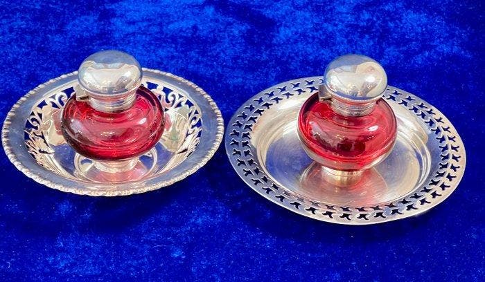 Sheffield EPNS - Bouteille de parfum (4) - Plaqué(e) argent,, Antiquités & Art, Curiosités & Brocante