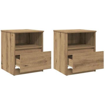 Lot 2 tables chevet chene artisan -46% (retour client), Maison & Meubles, Verzenden