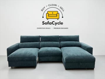 Hoekzetel blauw in stof met slaapfunctie, hoek R – overstock, Verzenden, Nieuw
