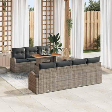vidaXL Tuinbank Set 8 st Grijs, Tuin en Terras, Verzenden, Nieuw