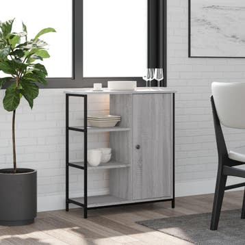 vidaXL Dressoir 70x30x80 cm bewerkt hout grijs sonoma, Verzenden