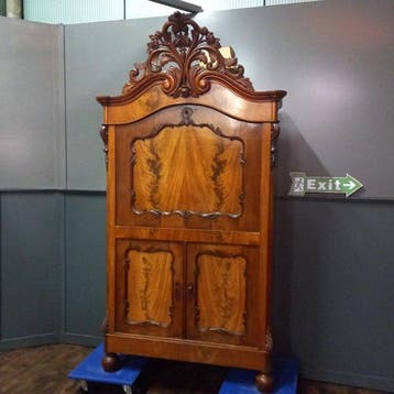 Secrétaire - Ronce de noyer - bureau en noyer