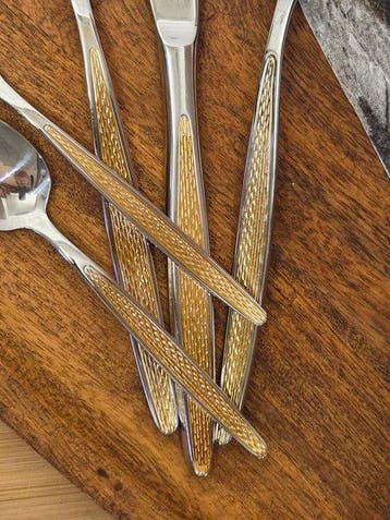 Fürst-Besteck Solingen , 24 Kt. vergoldet - Neuwertig ,