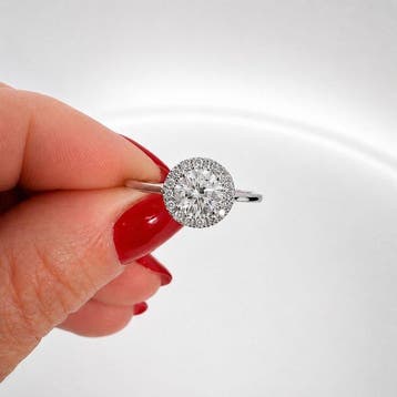 Zonder minimumprijs - Ring - 14 karaat Witgoud - 1.08ct. tw., Nieuw