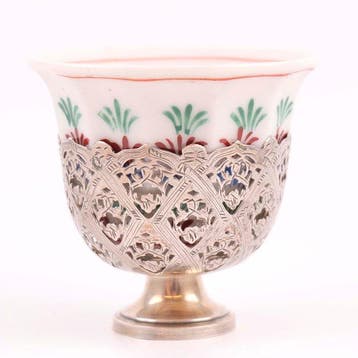 Ottoman Silver Sultan II.Abdülhamid Han Tughra Coffee Cup