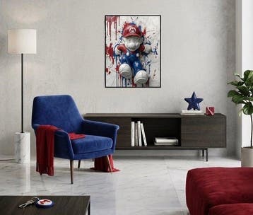 AT9 - [Canvas L] Murble Mario - Street Art, Nieuw