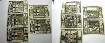 Serie von 1, 2, 3, 4 en 5 Mark ohne Jahr (1922) duitse Se..., Verzenden