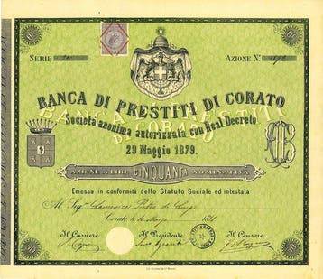Koninkrijk Italië, Italië. - 50 Lire 1881- Banca di Prestiti