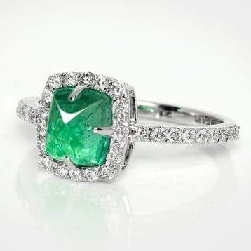 Zonder minimumprijs - Ring - 14 karaat Witgoud, IGI 1,31 ct