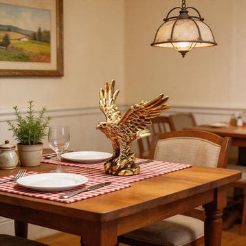sculptuur, Artistic Gold Eagle Sculpture – Contemporary