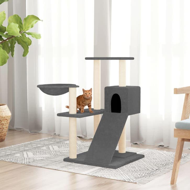 vidaXL Kattenmeubel met sisal krabpalen 82 cm donkergrijs, Animaux & Accessoires, Accessoires pour chats, Envoi