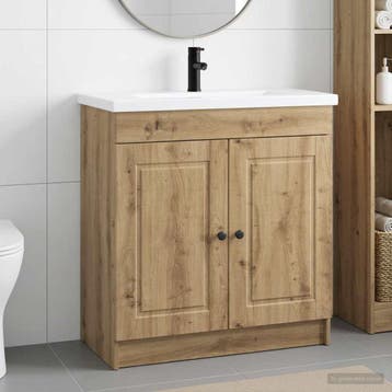 vidaXL Badkamermeubel Set Artisanaal eiken 56 x 37,5 x 81 cm, Verzenden, Nieuw