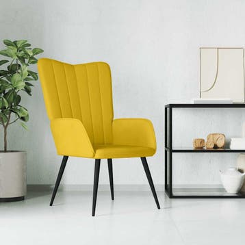 vidaXL Relaxstoel fluweel mosterdgeel, Verzenden