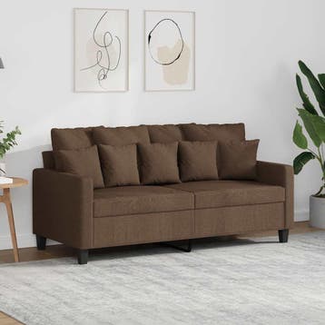 vidaXL Tweezitsbank / zetel 140 cm stof bruin, Verzenden, Nieuw