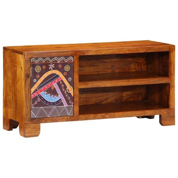vidaXL TV-meubel 90x30x45 massief acaciahout meerkleurig, Verzenden
