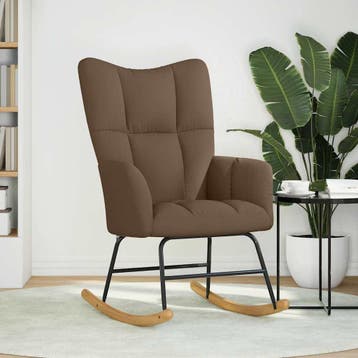 vidaXL Schommelstoel stof bruin, Huis en Inrichting, Verzenden, Nieuw