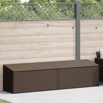 vidaXL Tuinbox 220x50x58 cm poly rattan bruin, Verzenden, Nieuw