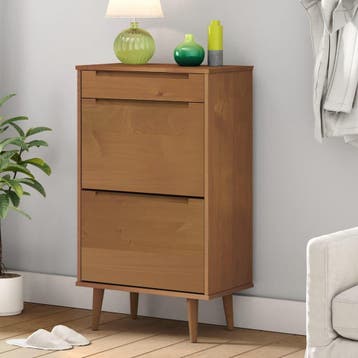 vidaXL Schoenenkast MOLDE 59,5x35x103 cm massief grenenhout, Verzenden, Nieuw