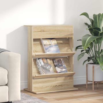 vidaXL Tijdschriftenrek Sonoma Eik 70 x 41 x 96 cm Bewerkt, Verzenden, Nieuw