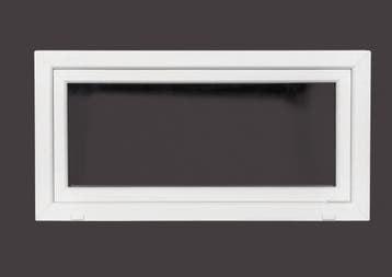 PVC kiep b125xh80 cm Wit, Ophalen of Verzenden, Gevelraam of Ruit