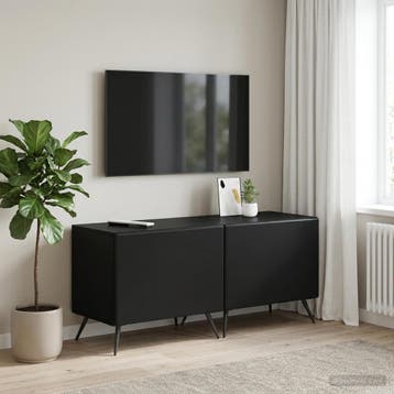 vidaXL Tv-meubel Zwart Bewerkt hout, Verzenden, Nieuw