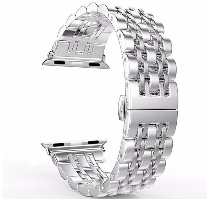 DrPhone 7-Kralen - Horlogeband RVS - Roestvrij Stalen, Bijoux, Sacs & Beauté, Montres connectées, Envoi