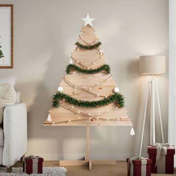 vidaXL Kerstdecoratie kerstboom 150 cm massief hout, Diversen, Kerst, Verzenden, Nieuw
